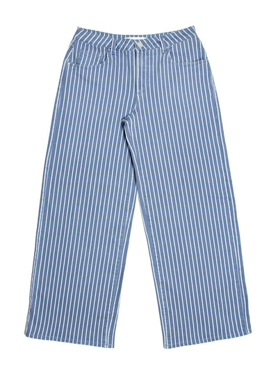 Seventy + Mochi Gracie jean in washed denim wide stripe at Collagerie