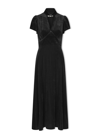 Cefinn Black Jacquetta velvet maxi dress at Collagerie