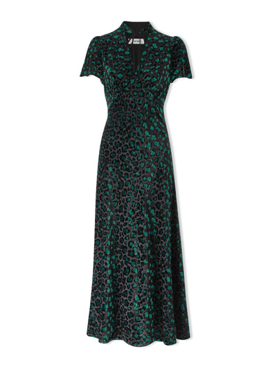 Cefinn Green leopard Jacquetta maxi dress at Collagerie