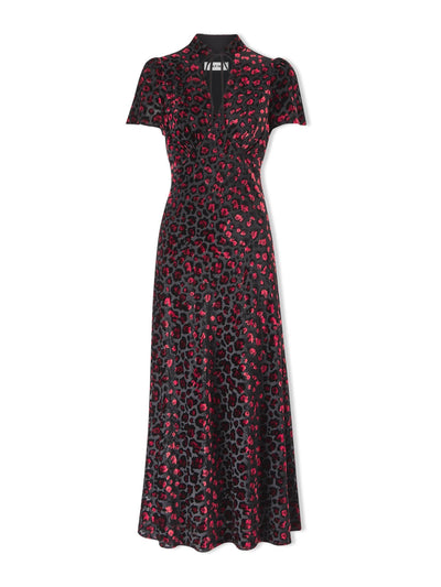 Cefinn Red leopard Jacquetta maxi dress at Collagerie