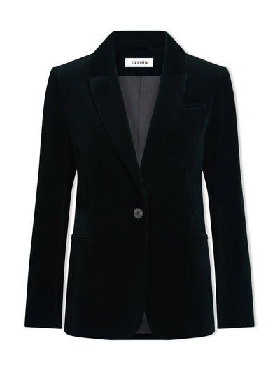 Cefinn Black Jamie velvet blazer at Collagerie