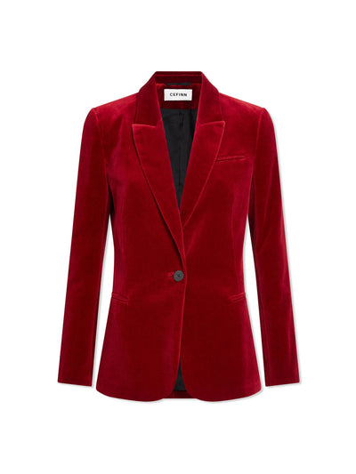 Cefinn Red Jamie velvet blazer at Collagerie