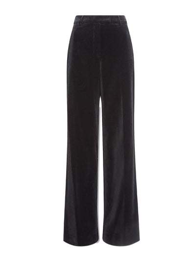 Cefinn Black Taylor velvet wide leg trousers at Collagerie