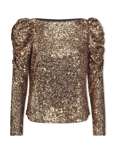 Cefinn Gold Cecile sequin blouse at Collagerie