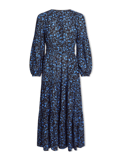 Cefinn Blue trailing bramble print Marianne cotton maxi dress at Collagerie