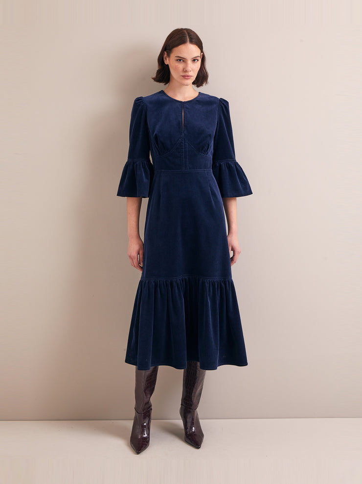 Navy Daphne corduroy maxi dress Dress Cefinn    - Collagerie