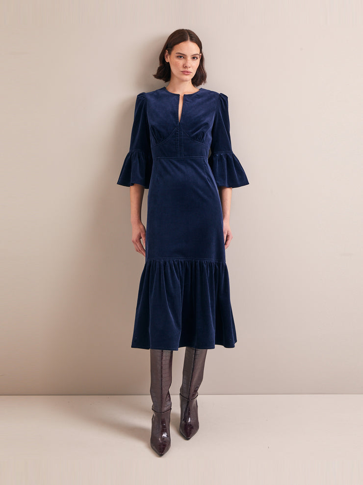 Navy Daphne corduroy maxi dress Dress Cefinn    - Collagerie