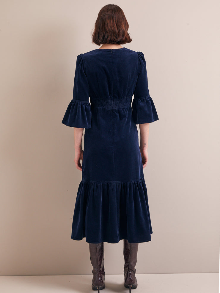 Navy Daphne corduroy maxi dress Dress Cefinn    - Collagerie