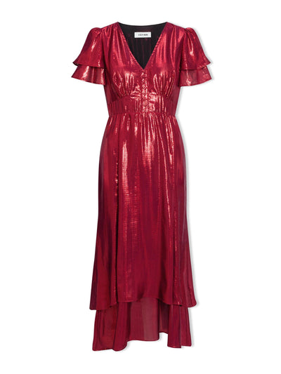 Cefinn Burgundy Lotta silk blend maxi dress at Collagerie