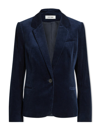 Cefinn Navy Leo corduroy blazer at Collagerie