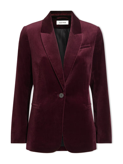 Cefinn Burgundy Jamie velvet blazer at Collagerie