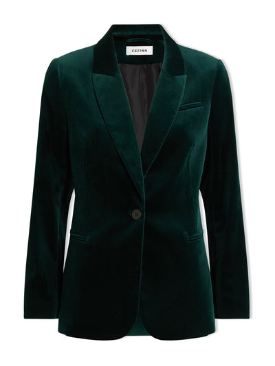 Cefinn Green Jamie velvet blazer at Collagerie