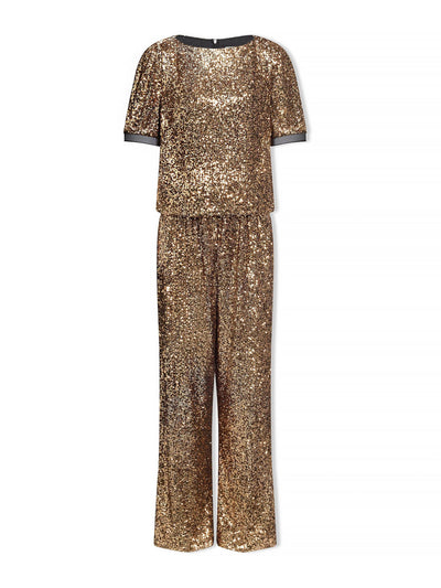 Cefinn Gold Hester sequin jumpsuit at Collagerie