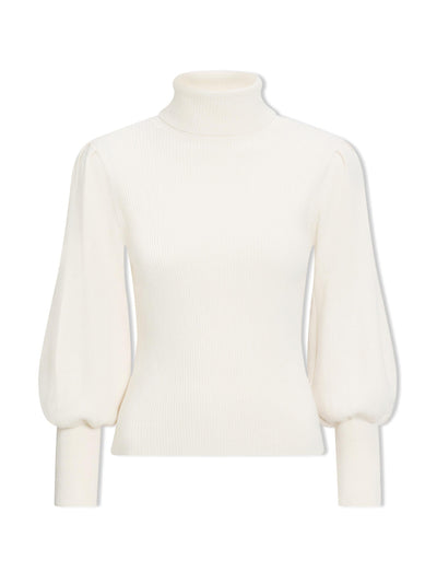 Cefinn Cream Eva wool roll neck jumper at Collagerie