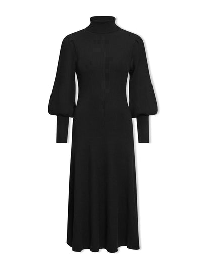 Cefinn Black Eva merino wool roll neck dress at Collagerie