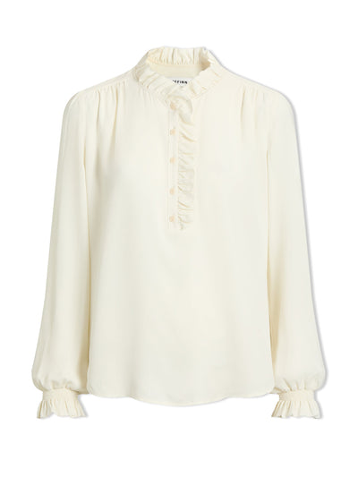 Cefinn Cream Erin silk shirt at Collagerie