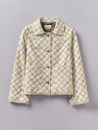 Toast Hand stitched check cotton jacket at Collagerie