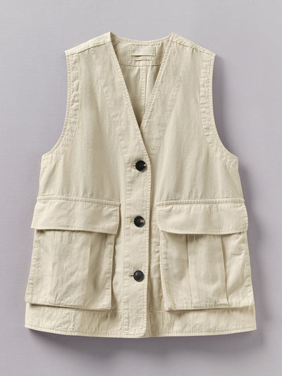 Toast Cotton linen canvas waistcoat top at Collagerie