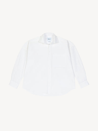 With Nothing Underneath The White fine poplin Weekend shirt at Collagerie