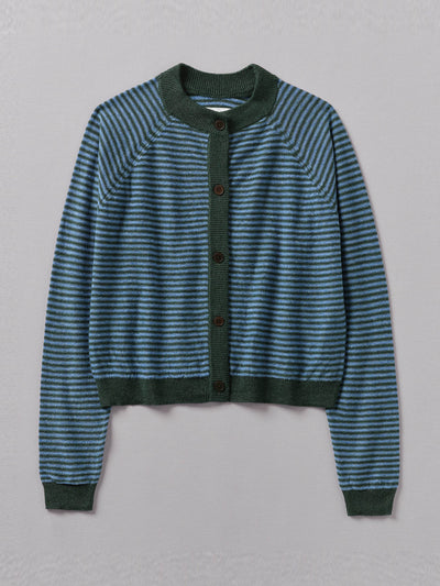 Toast Fine stripe linen wool cardigan at Collagerie