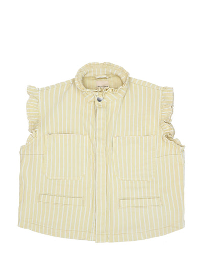 Seventy + Mochi Pablo waistcoat in buttermilk wide stripe at Collagerie