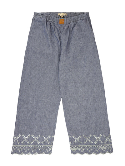 Seventy + Mochi Sophie pant in indigo linen at Collagerie