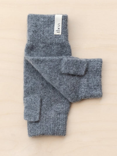 TBCo Cashmere & merino wrist warmers in charcoal melange at Collagerie