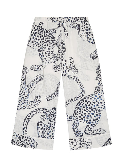 Desmond & Dempsey Cream The Jag print wide-leg pyjama trousers at Collagerie