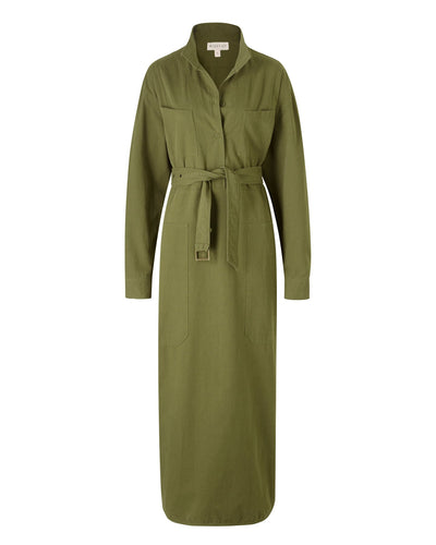 Wiggy Kit Khaki belted shirtdress at Collagerie