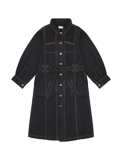 Seventy + Mochi Black denim Willow trench coat at Collagerie