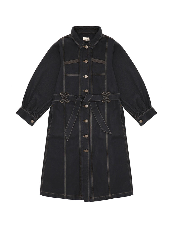 Black denim Willow trench coat