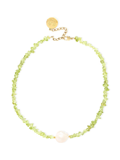 By Alona Gold and peridot Willow necklace at Collagerie
