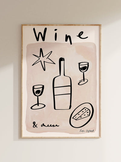 Rose England London Wine & Cheese fine art print at Collagerie