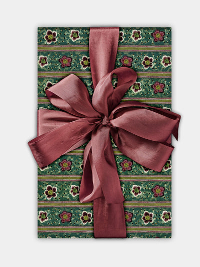 The Kensington Paperie Wrapping paper roll: Winter Rose, evergreen at Collagerie