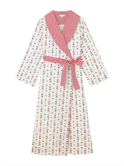 Yolke Winter Rose print dressing gown at Collagerie
