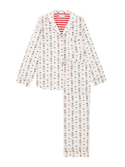 Yolke Winter Rose print classic pyjama set at Collagerie