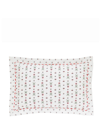 Yolke Winter Rose print cotton pillowcase at Collagerie