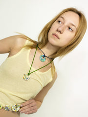 Zero Waste disc blue cord necklace Jewellery & Watches Sandralexandra    - Collagerie