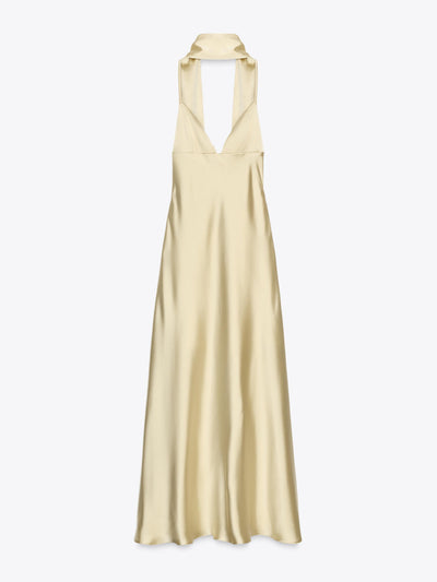 Zara Foulard satin maxi dress at Collagerie