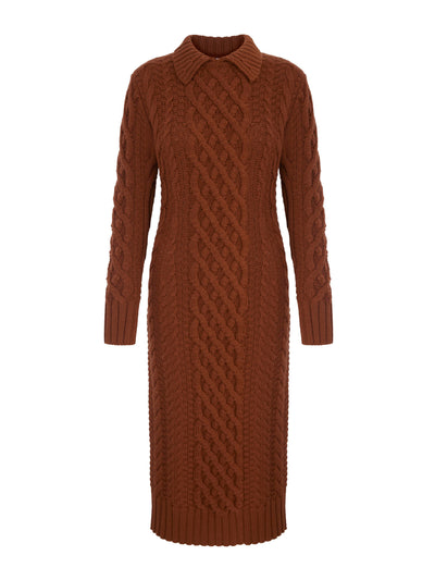 Emilia Wickstead Zinny Amber Cashfeel Cable Knit Dress at Collagerie