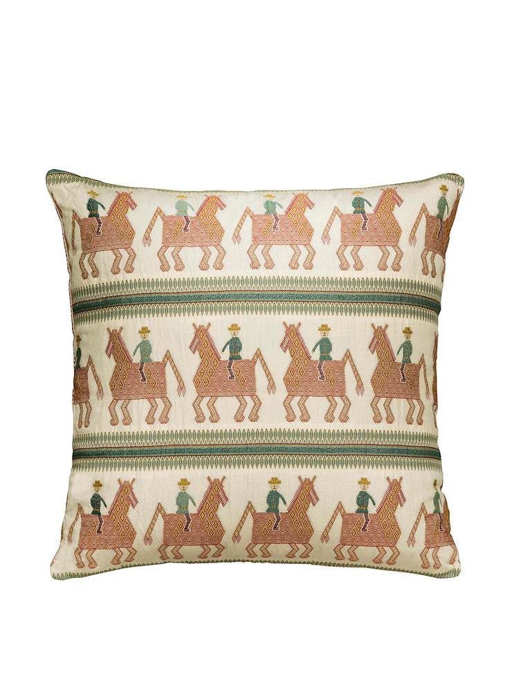 Caballo red and blue oversized square cushion