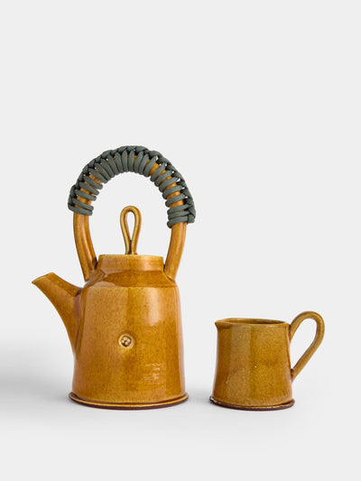 Neville Tatham Slipware teapot and creamer at Collagerie