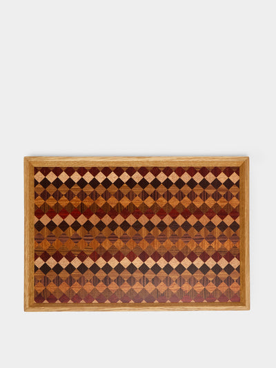 Mori Kougei Poke wood rectangular tray at Collagerie