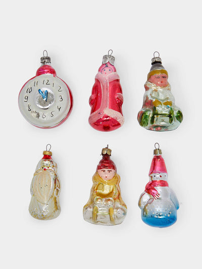 Antique and Vintage 1950s Christmas morning glass tree decorations (set of 6) at Collagerie