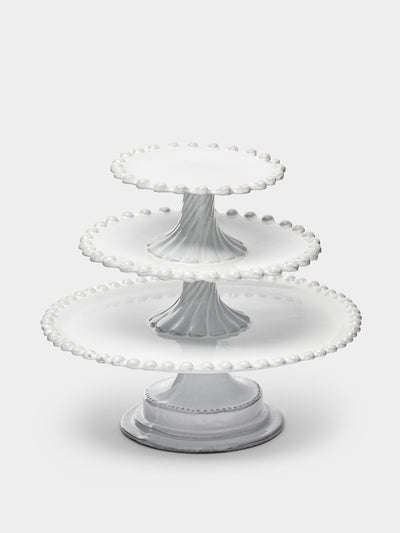 Astier de Villatte Adélaïde hand-glazed ceramic three-tier cake stand at Collagerie