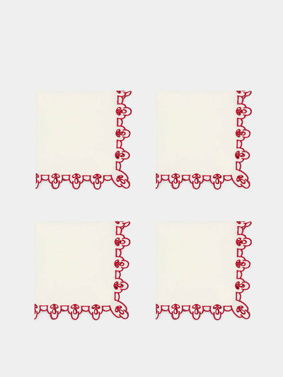 Borgo delle Tovaglie Amalfi embroidered linen napkins (set of 4) at Collagerie
