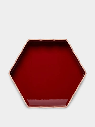 Scarlett and Sallis Lacquered large scalloped tray at Collagerie
