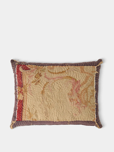 By Walid 18th-century French Aubusson tapestry and linen cushion at Collagerie