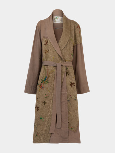 By Walid 1920s embroidered khadi silk kimono robe at Collagerie