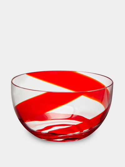 Carlo Moretti Striped Murano glass bowl at Collagerie